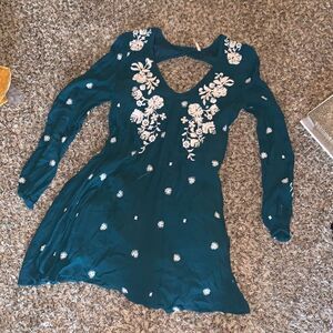 Free people blue and white floral dress, size S.